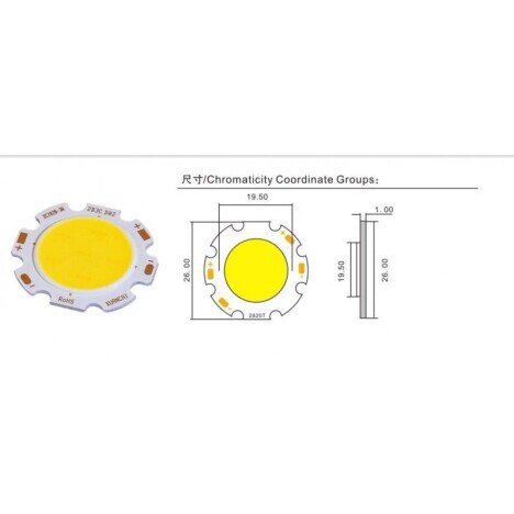 LED COB 26MM , PUTERE 3W